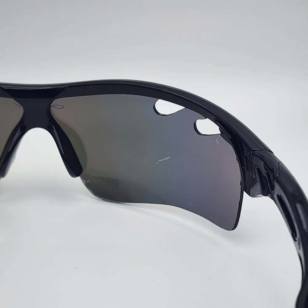 Oakley Radarlock Black & Red Sunglasses, Case, & Dust Bag